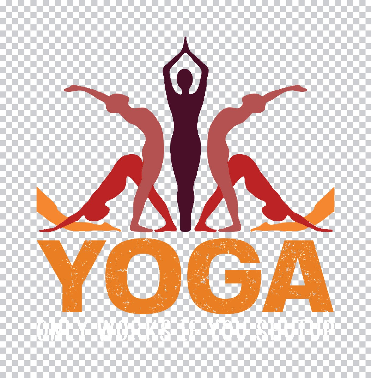 Yoga Pose Silhouette DTF Transfer