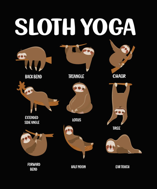 Cute Sloth Yoga Poses DTF Transfer