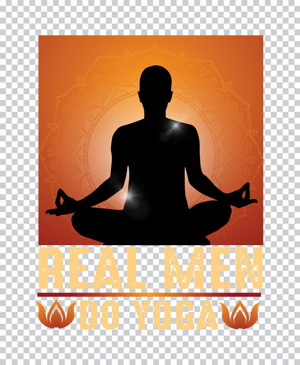 Real Men Do Yoga Silhouette DTF Transfer
