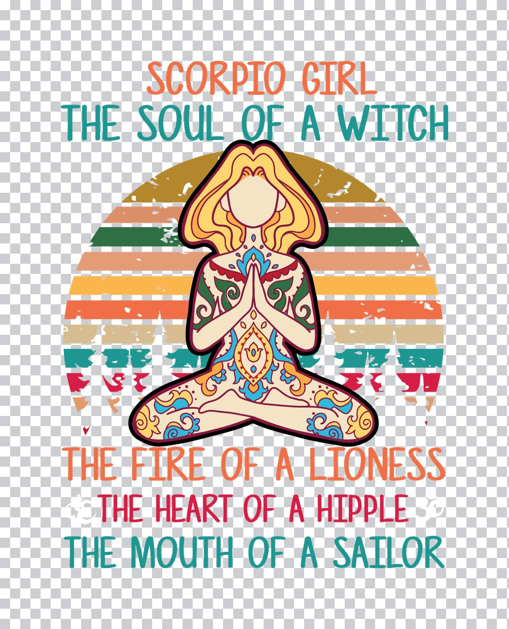 Scorpio Witch Yoga DTF Transfer