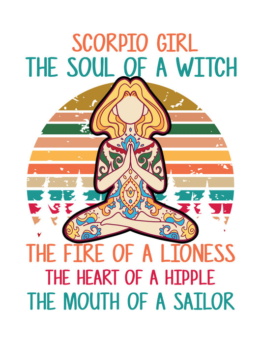 Scorpio Witch Yoga DTF Transfer