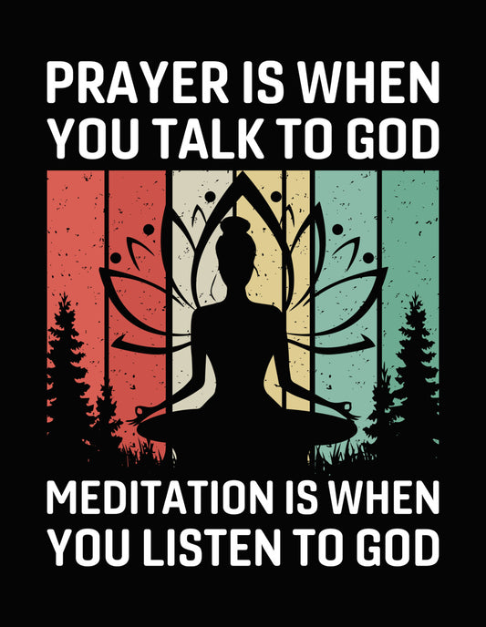 Retro Sunset Yoga Meditation DTF Transfer