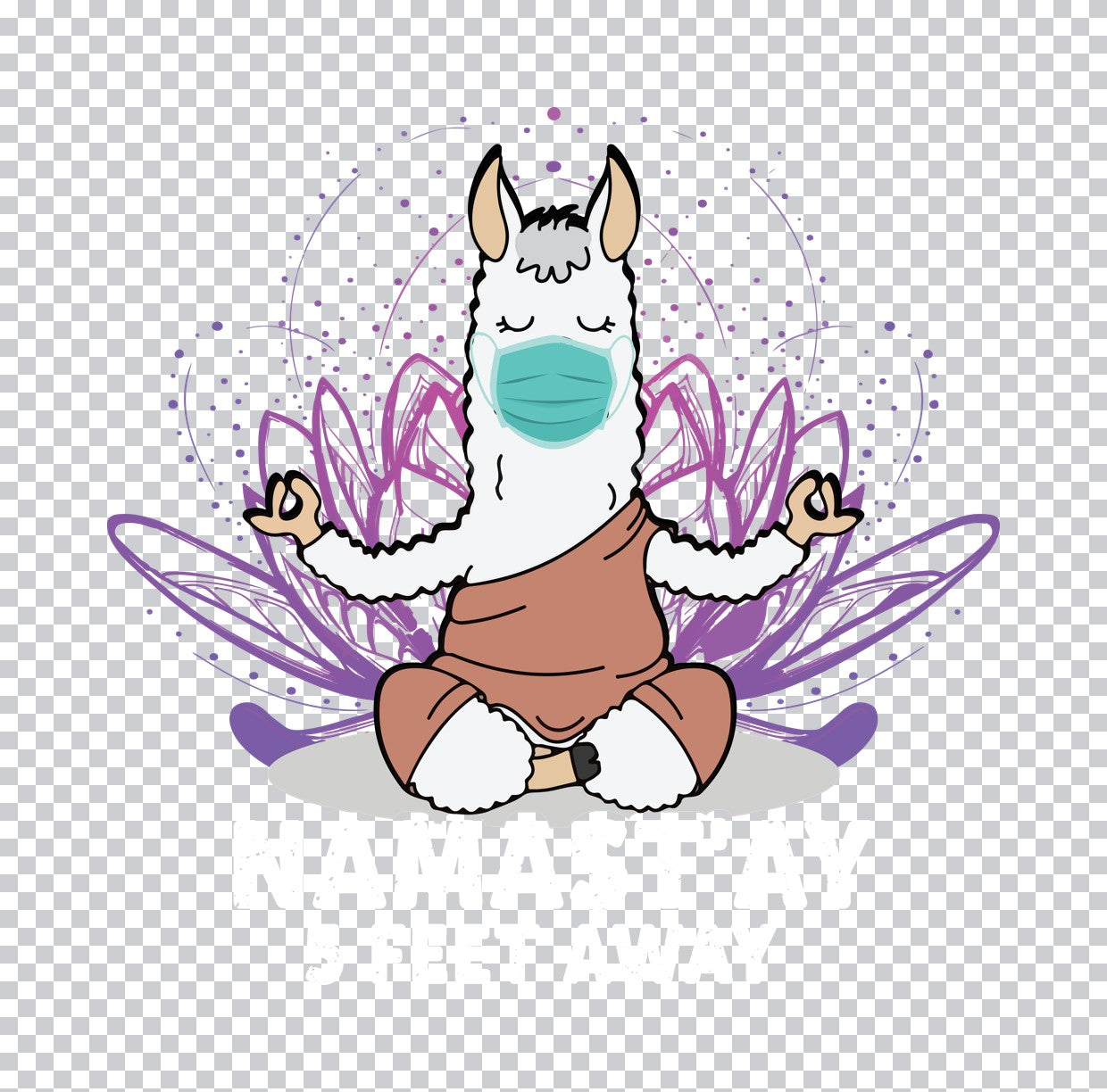 Meditating Llama Yoga DTF Transfer