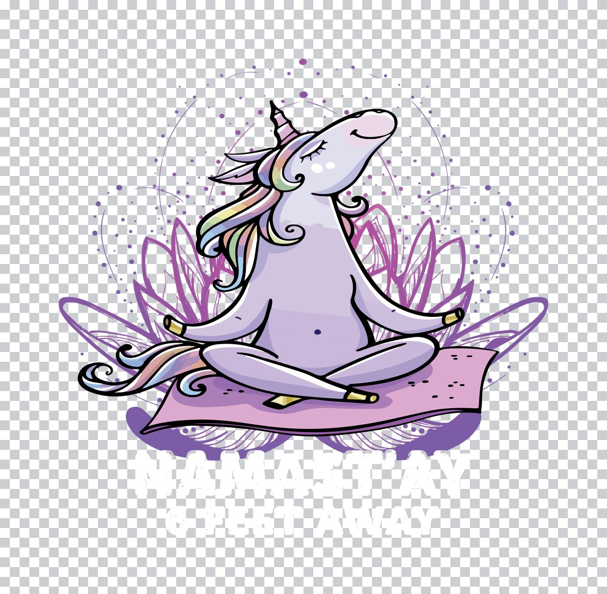 Zen Unicorn Yoga DTF Transfer