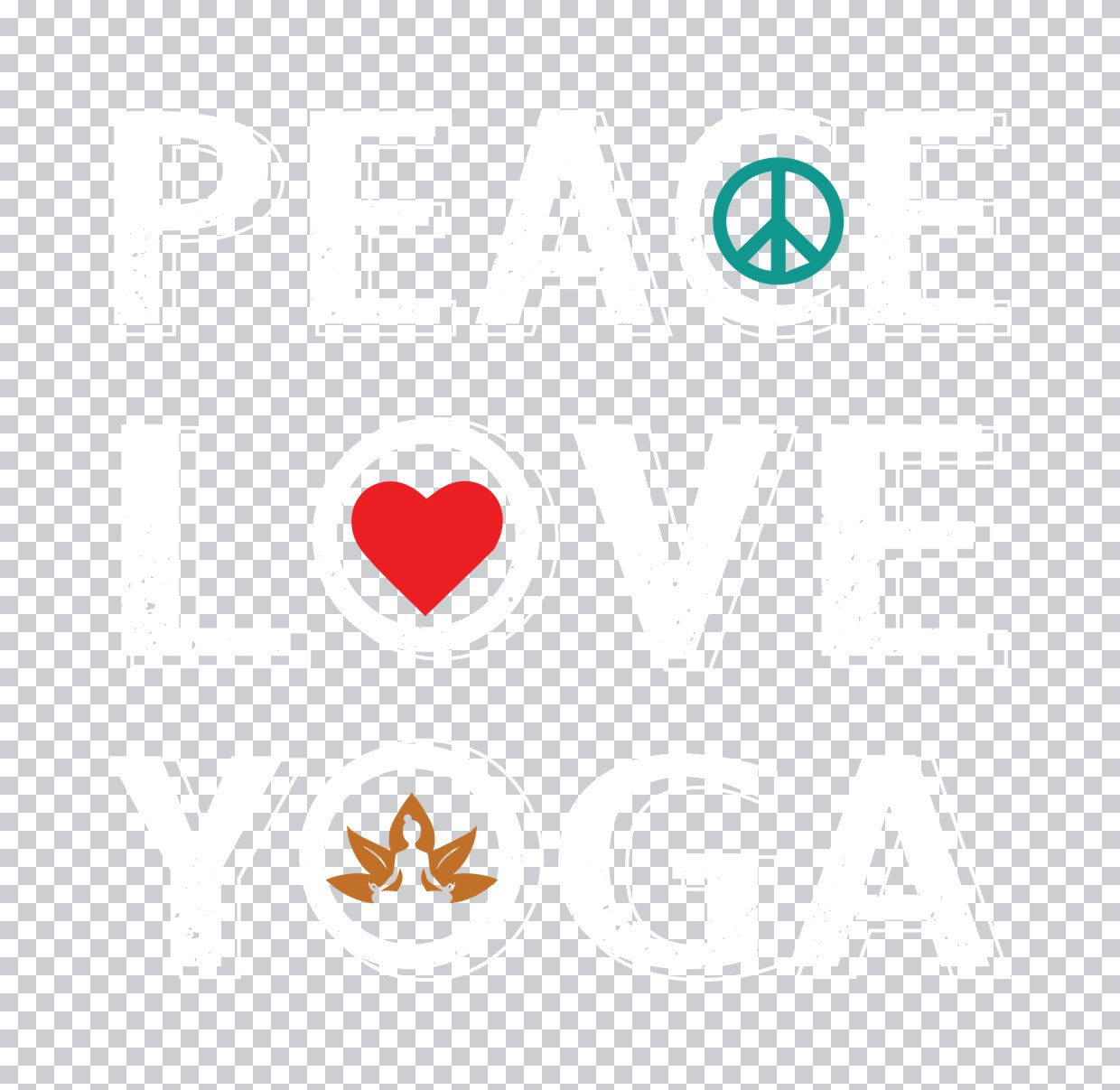 Peace Love Yoga Minimalist DTF Transfer