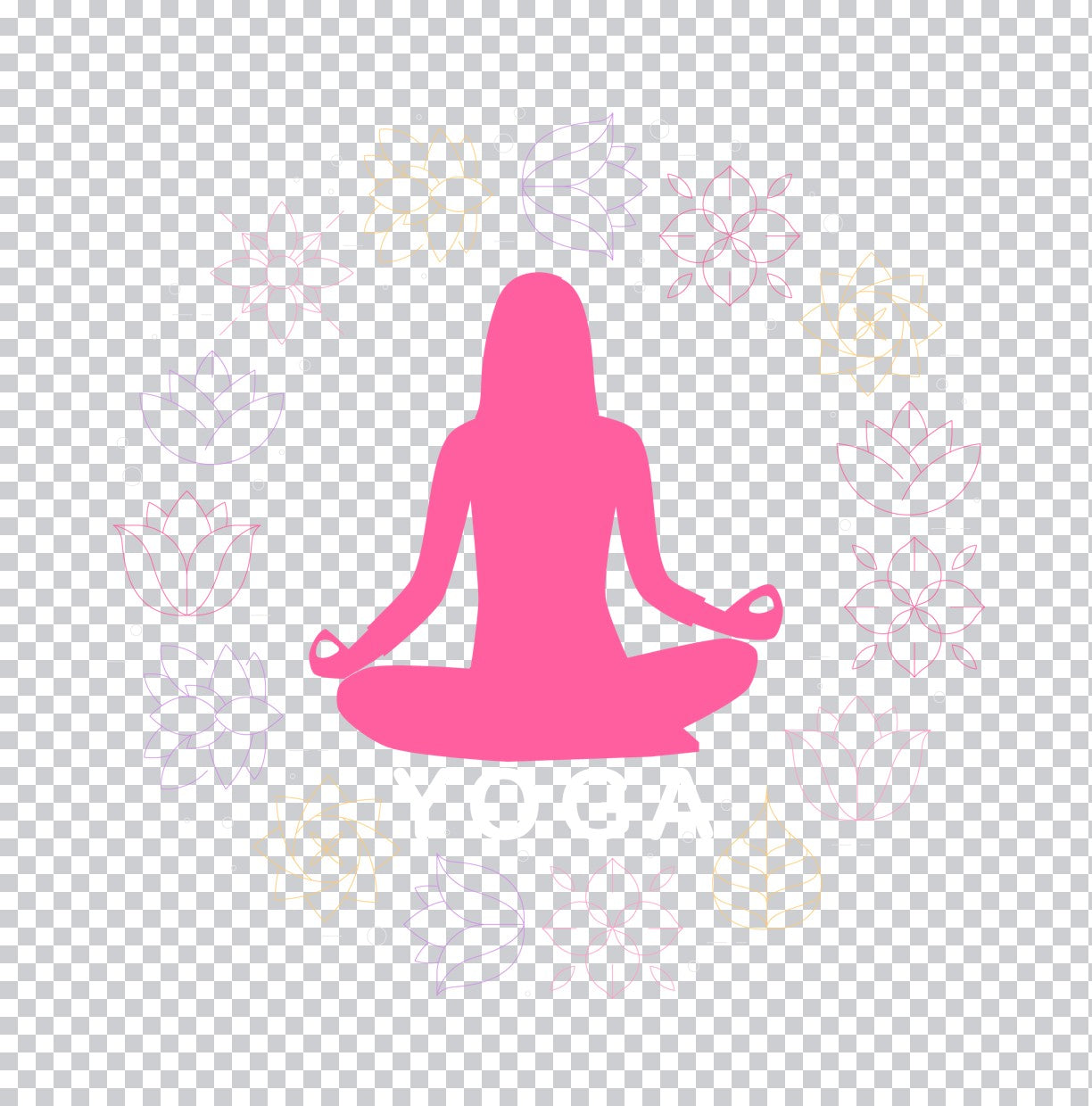 Pink Yoga Lotus Mandala DTF Transfer