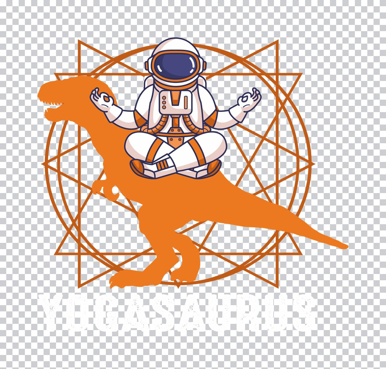 Astronaut T-Rex Yoga DTF Transfer