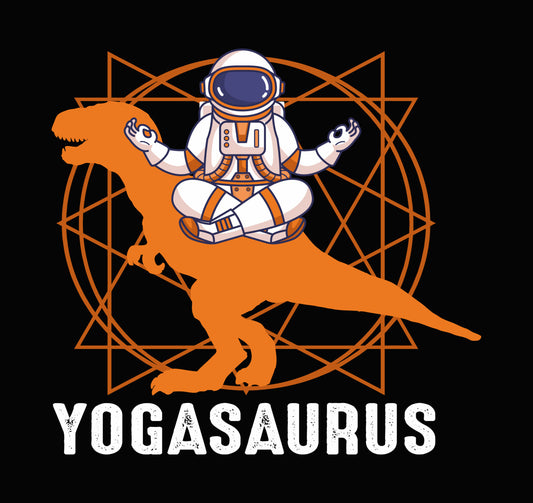 Astronaut T-Rex Yoga DTF Transfer