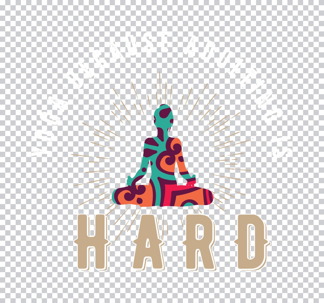 Hard Yoga Mandala Silhouette DTF Transfer