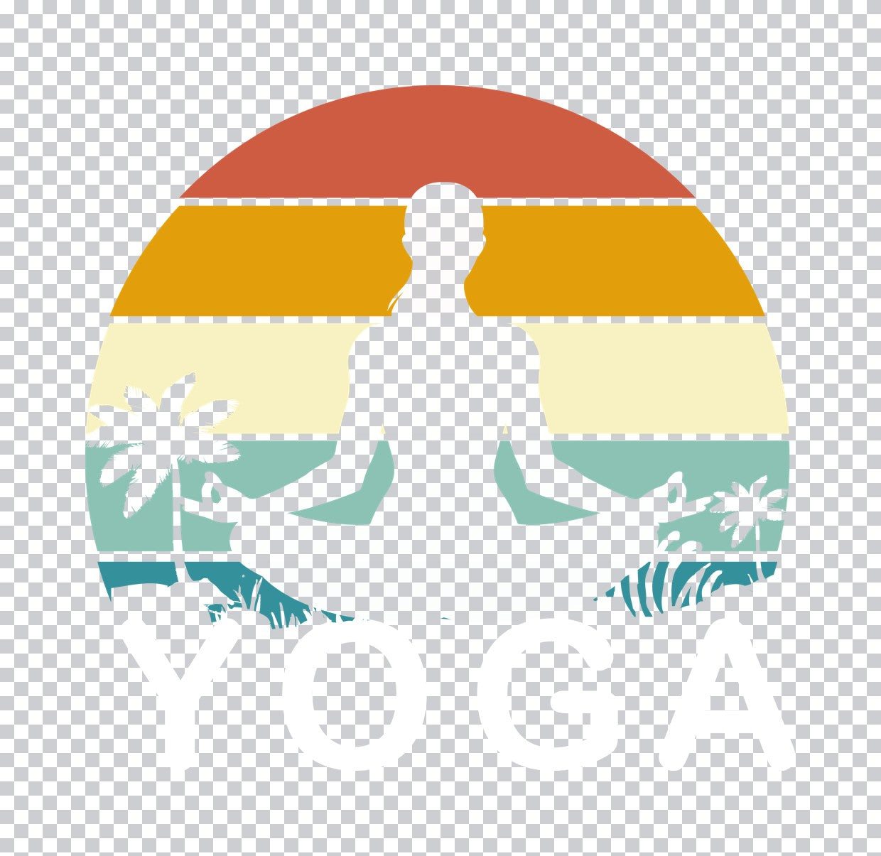 Tropical Sunset Yoga Meditation DTF Transfer