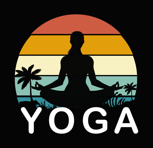 Tropical Sunset Yoga Meditation DTF Transfer