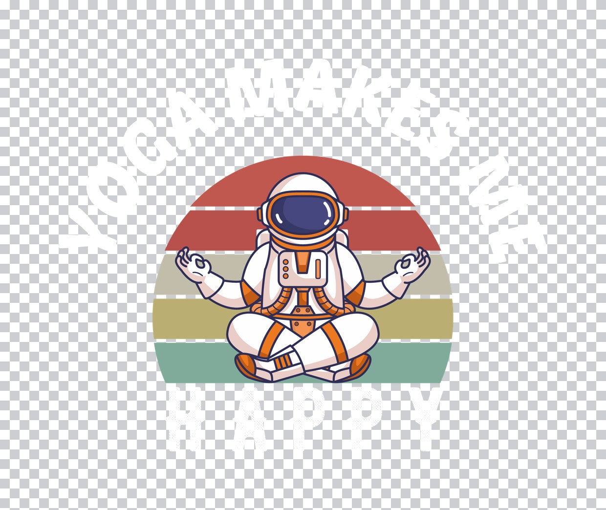 Meditating Astronaut Yoga DTF Transfer