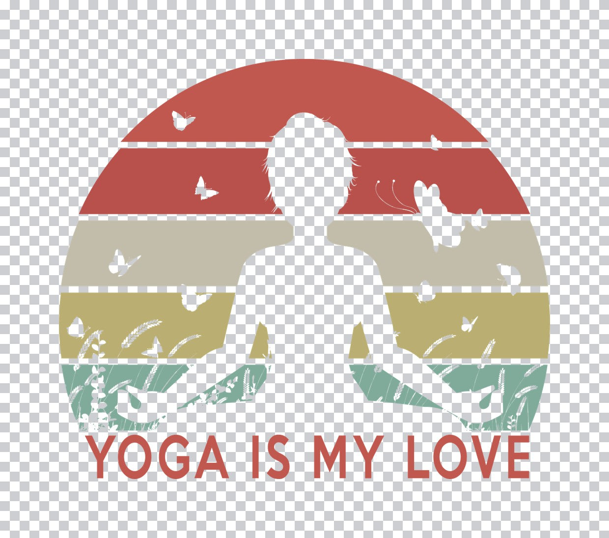 Yoga Is My Love Butterfly DTF Transfer