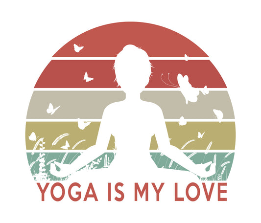 Yoga Is My Love Butterfly DTF Transfer
