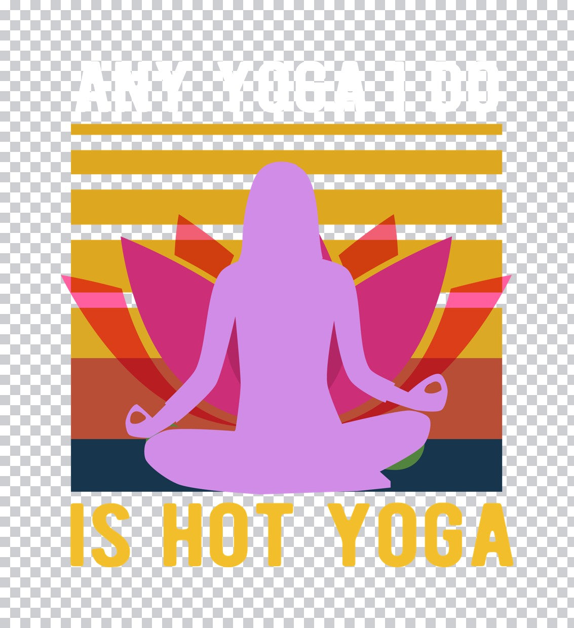 Hot Yoga Lotus Sunset DTF Transfer