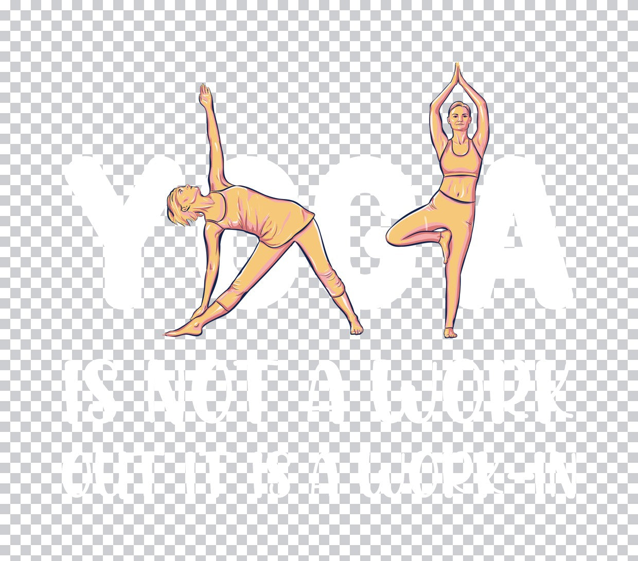 Yoga Poses Illustration Art DTF Transfer